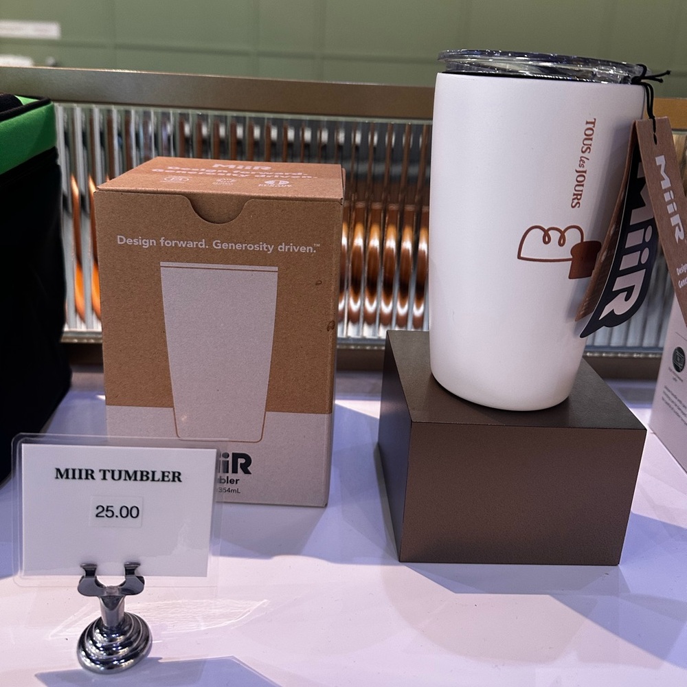 Limited edition TOUS les JOURS white MiiR tumbler